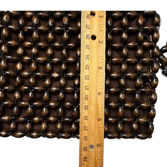 Vintage Giannini Wooden Beaded Crossbody Bag With Zipper Closure - Picture 6 of 9